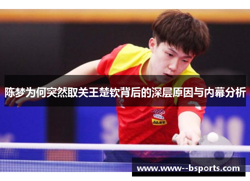 陈梦为何突然取关王楚钦背后的深层原因与内幕分析